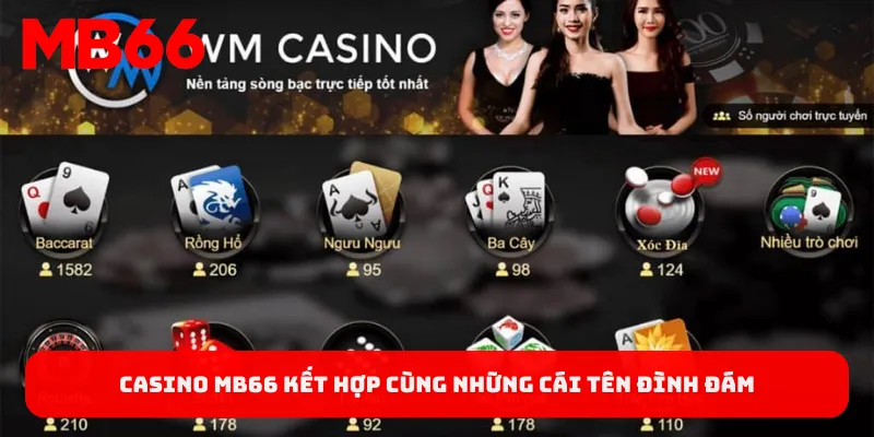 Casino MB66 kết hợp cùng những cái tên đình đám